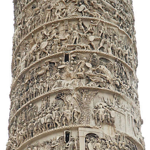 A closeup of Trajan's Column