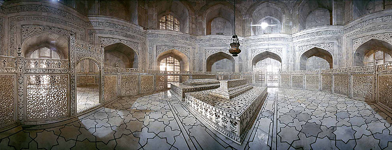 The inside of the Taj Mahal