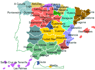 Segovia on a map